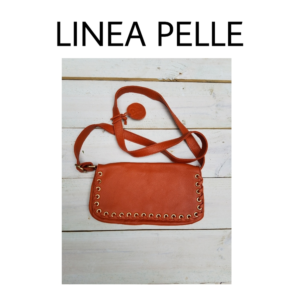 NWOT LINEA PELLE whipstitch bag